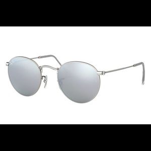 Ray Ban Silver Round Flash Lenses